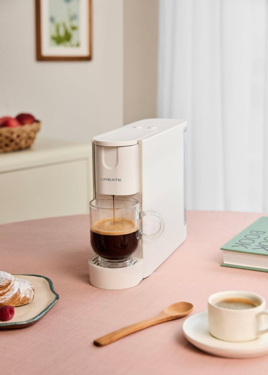 Thera Easy - 20-Bar Express Capsule Coffee Machine with Collection Container - Off-White