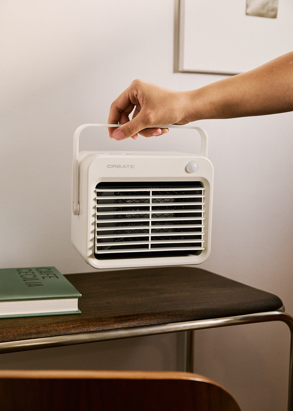 Warm Box Motion - Radiateur Soufflant Céramique 800W Avec Détecteur De Mouvement - Blanc Cassé