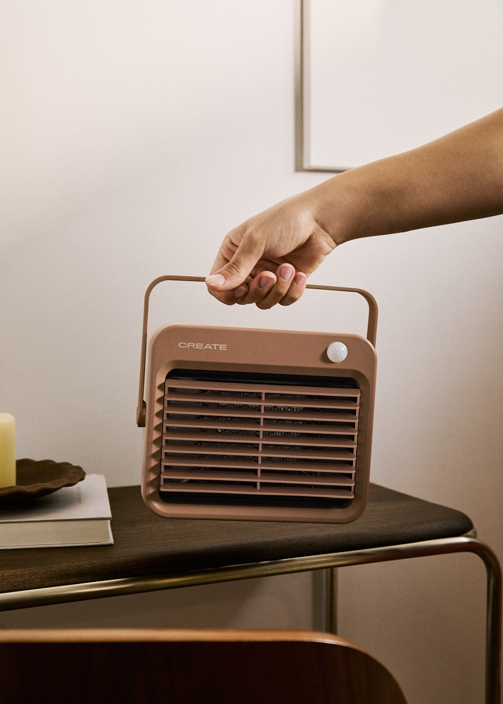 Warm Box Motion - Radiateur Soufflant Céramique 800W Avec Détecteur De Mouvement - Moka