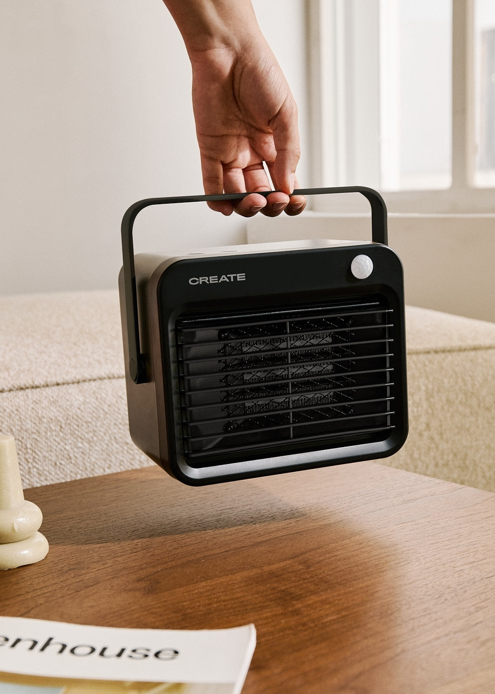 Warm Box Motion - Radiateur Soufflant Céramique 800W Avec Détecteur De Mouvement - Noir
