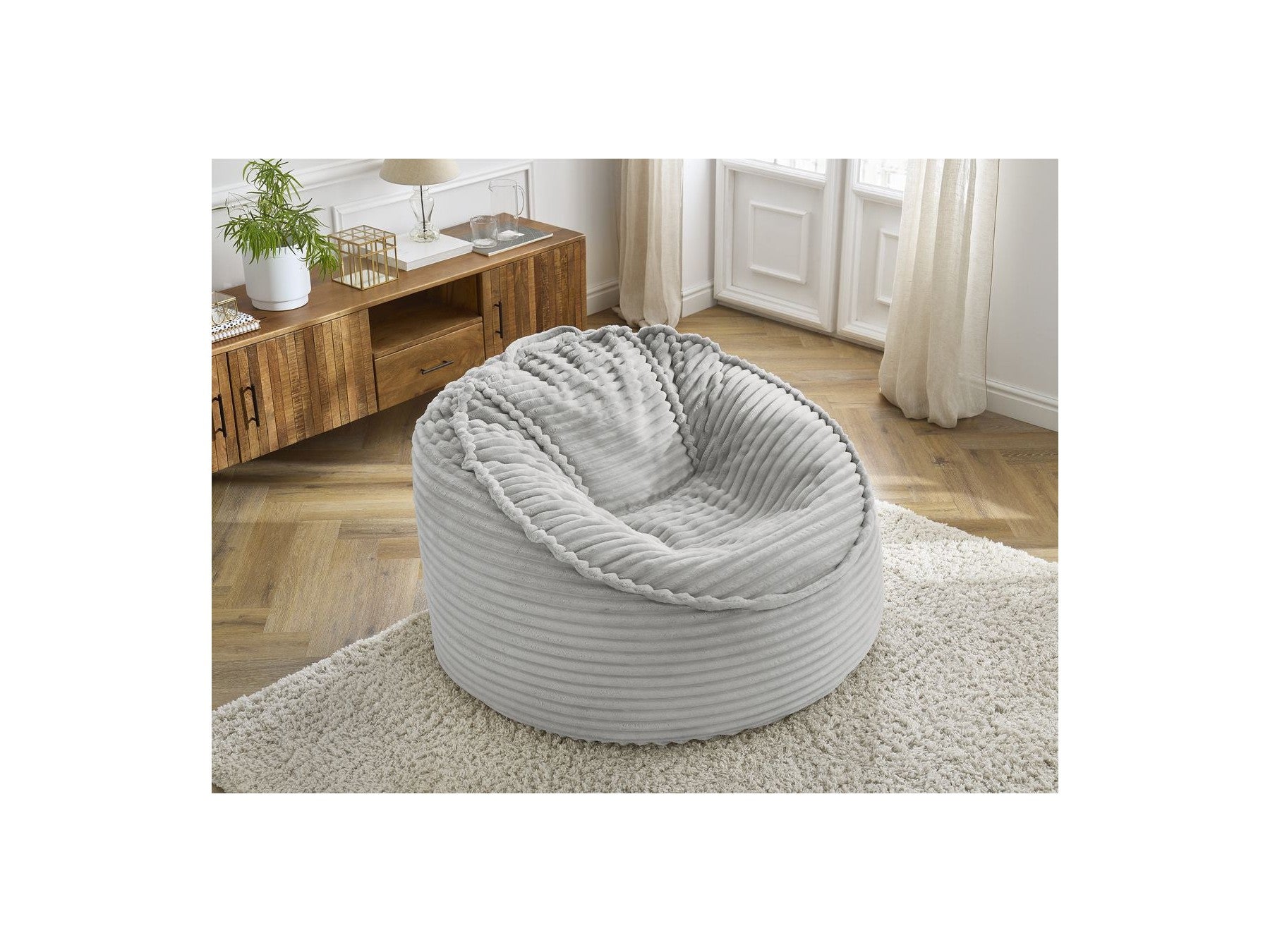 Socrate - Grand Pouf Ultra Moelleux - Velours Côtelé Doux
