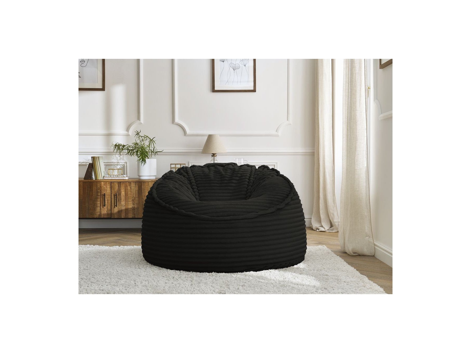 Socrate - Grand Pouf Ultra Moelleux - Velours Côtelé Doux