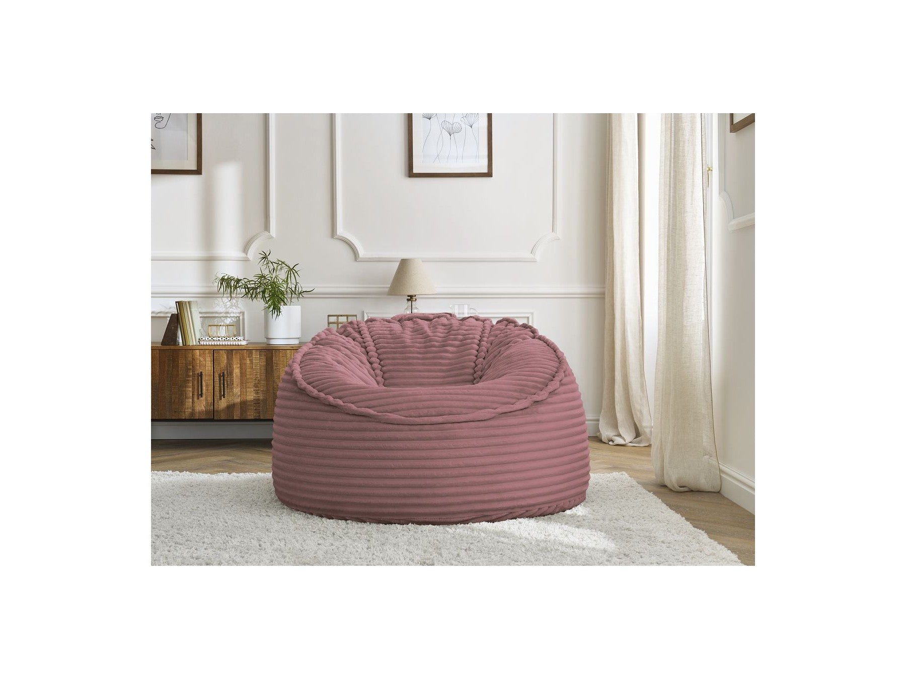 Socrate - Grand Pouf Ultra Moelleux - Velours Côtelé Doux