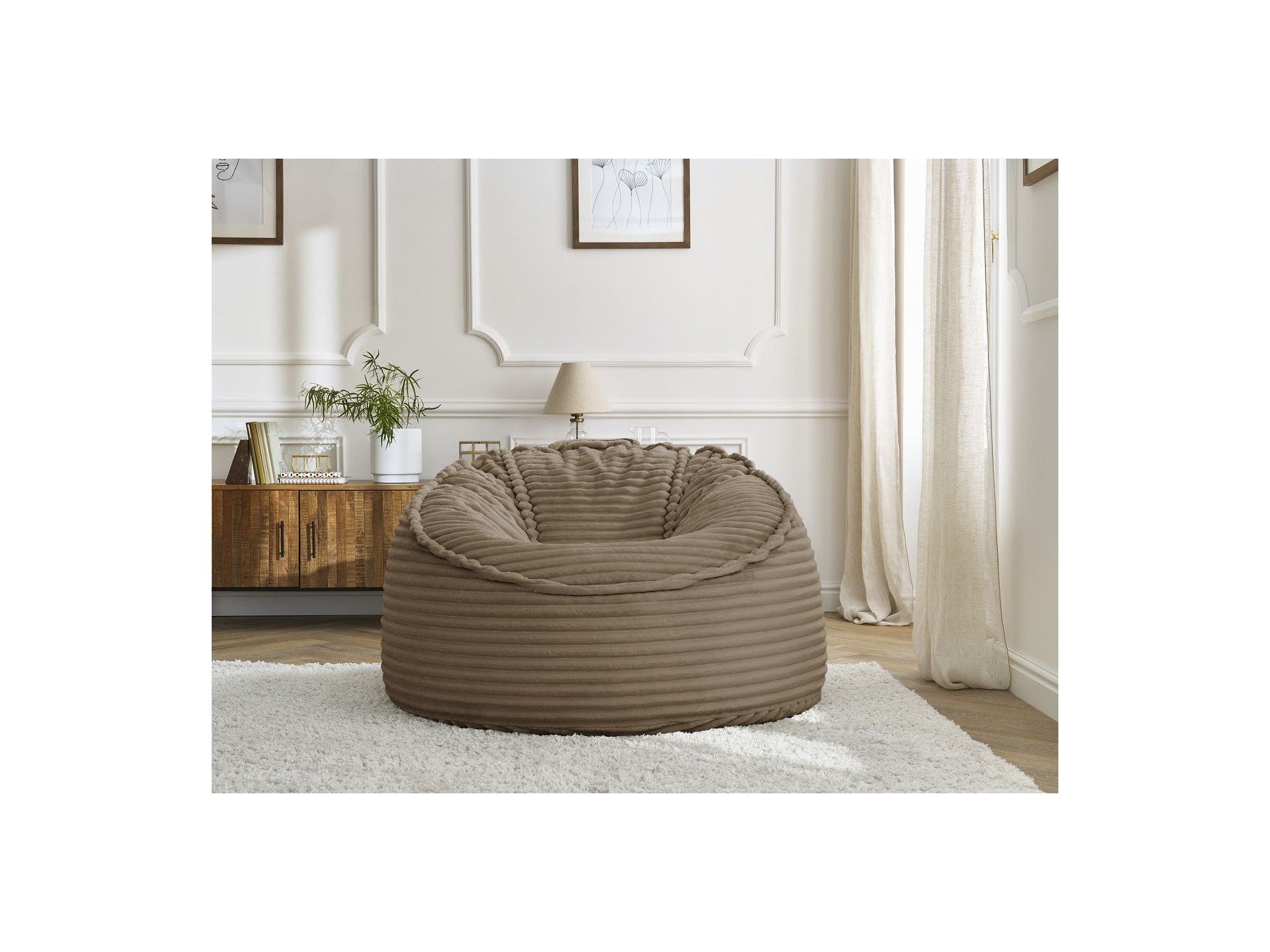 Socrate - Grand Pouf Ultra Moelleux - Velours Côtelé Doux