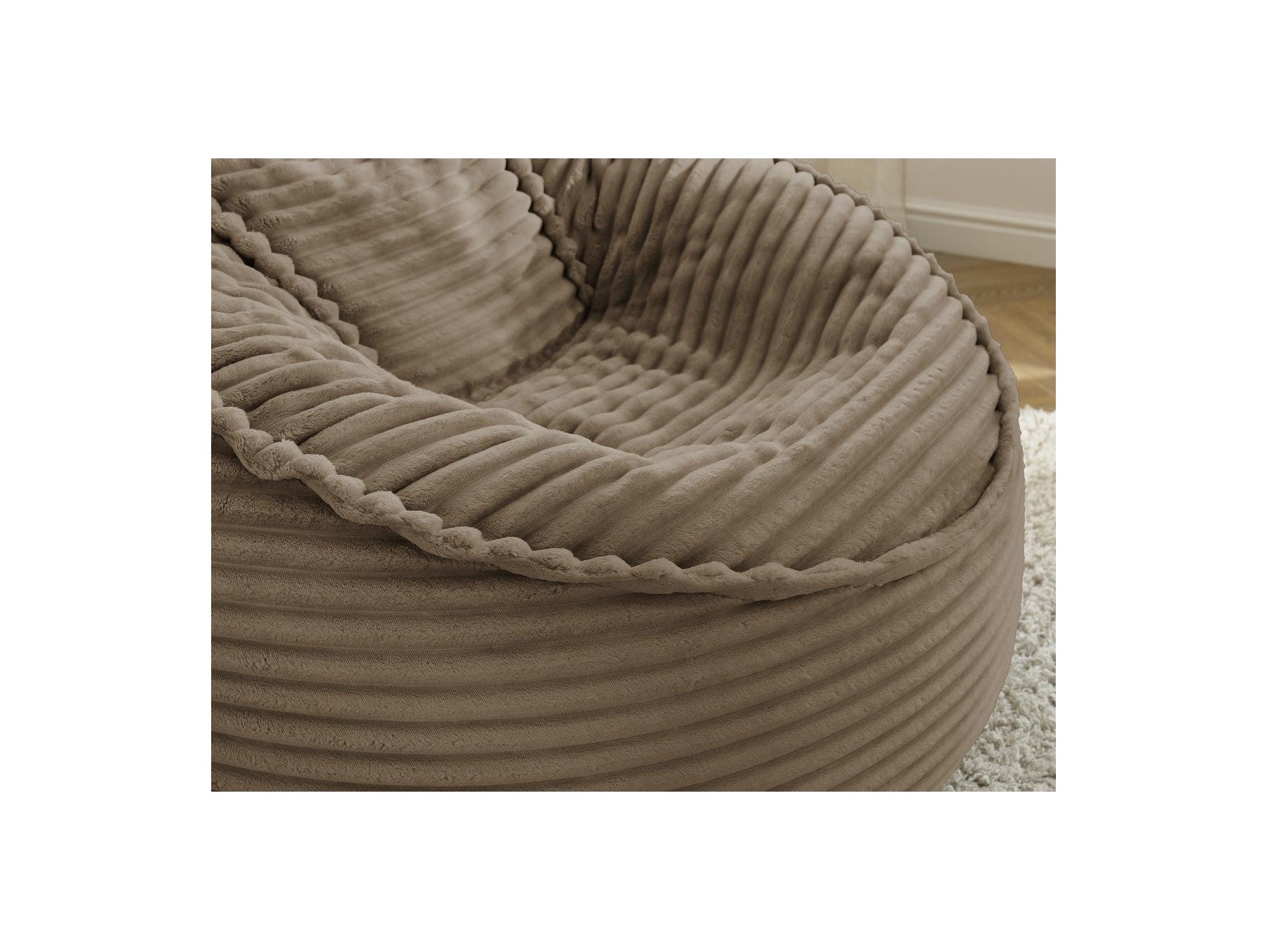 Socrate - Grand Pouf Ultra Moelleux - Velours Côtelé Doux