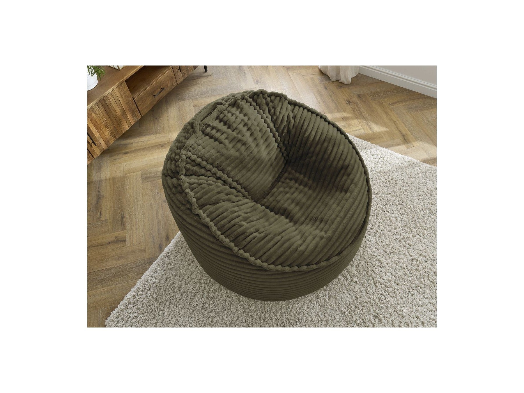 Socrate - Grand Pouf Ultra Moelleux - Velours Côtelé Doux