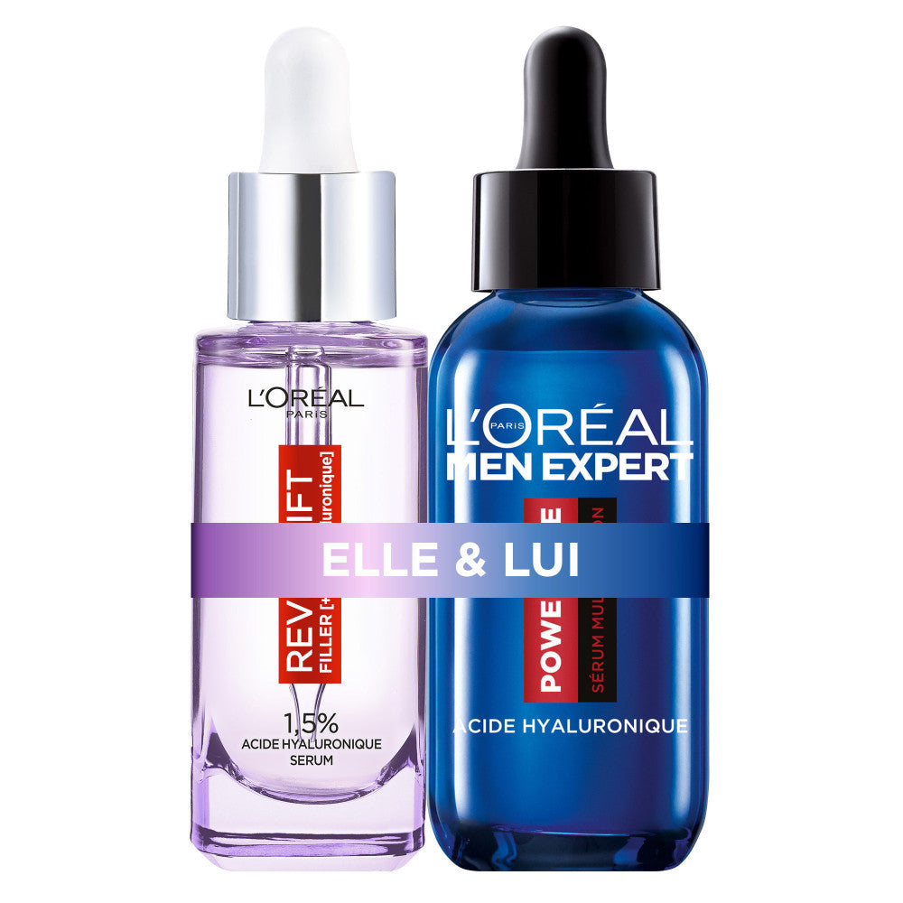 Sueros dúo: suero voluminizador Revitalift Filler y suero Power Age antienvejecimiento