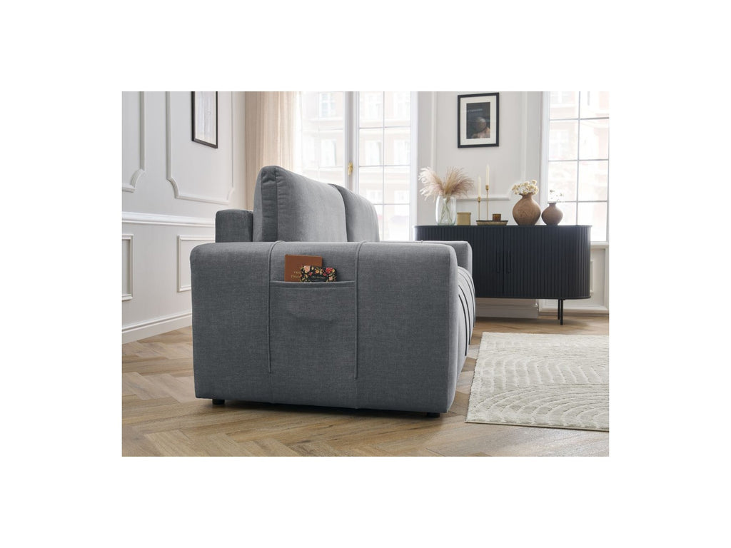 Arsene - Sofá cama recto con arcón - Tejido de terciopelo