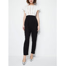 Suncoo - Bi-Material Jumpsuit - Ecru Et Noir