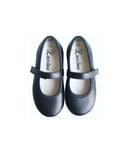 Chaussures Fille Souple Scratch Flexine - Cuir Marine - Fille