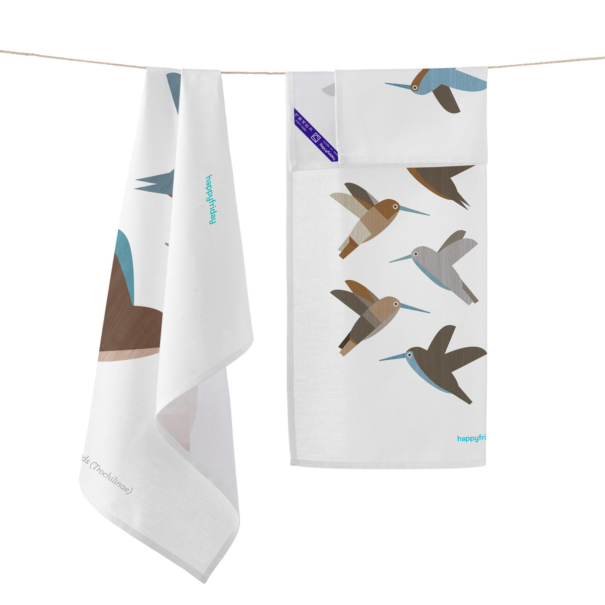 Colibri Delphinae Tea Towel (Set of 2) - Multicoloured