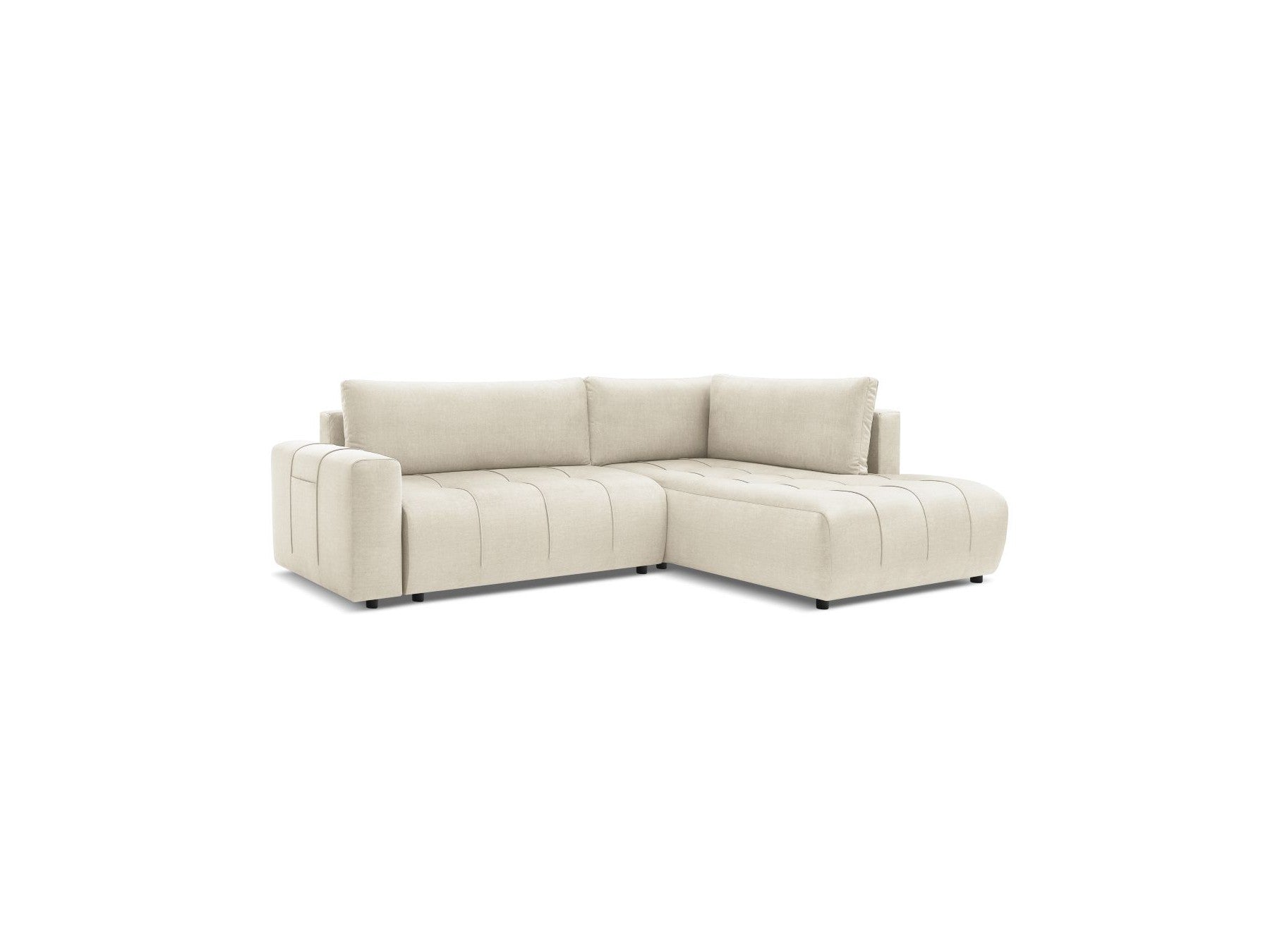 Arsene - Canapé D'Angle L Convertible Coffre - Velours - Angle Droit