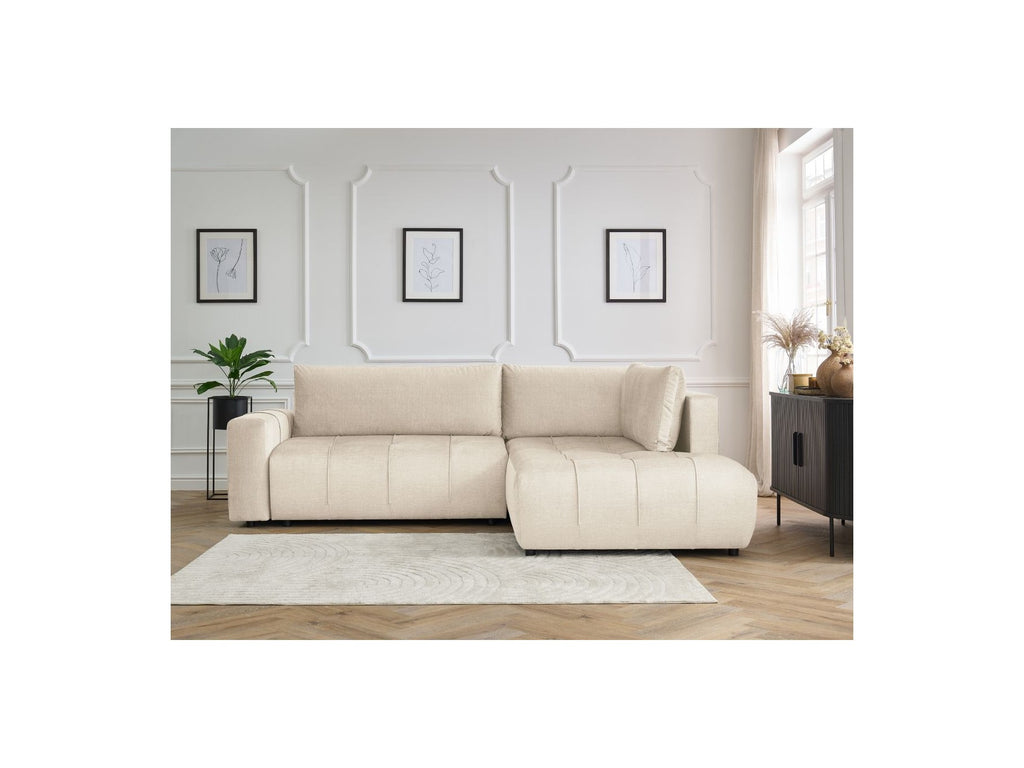 Arsene - Canapé D'Angle L Convertible Coffre - Velours - Angle Droit