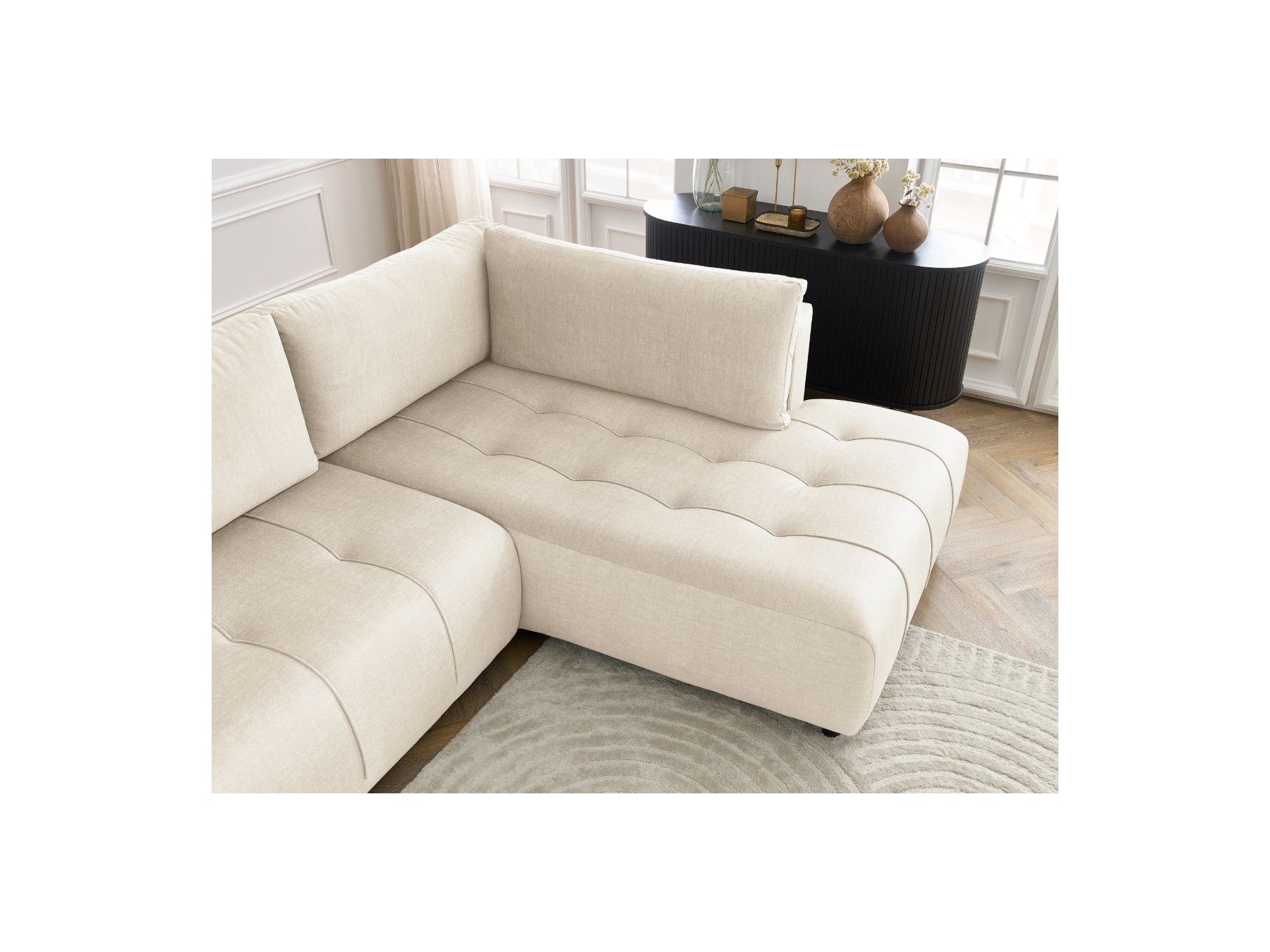 Arsene - Canapé D'Angle L Convertible Coffre - Velours - Angle Droit