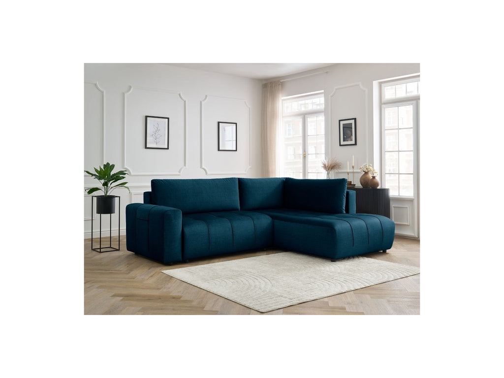 Arsene - Canapé D'Angle L Convertible Coffre - Velours - Angle Droit