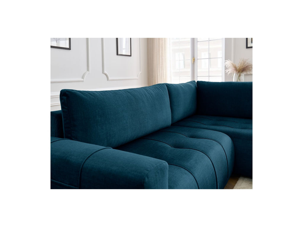 Arsene - Canapé D'Angle L Convertible Coffre - Velours - Angle Droit