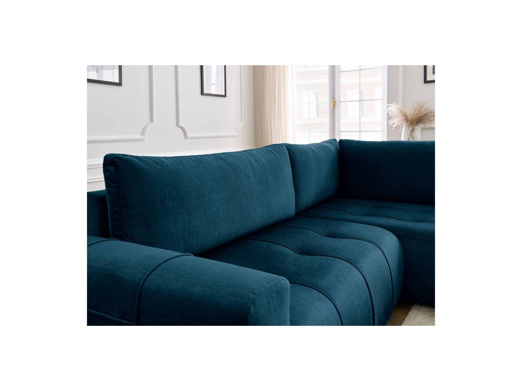 Arsene - Canapé D'Angle L Convertible Coffre - Velours - Angle Droit