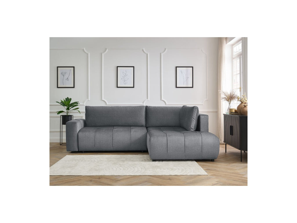 Arsene - Canapé D'Angle L Convertible Coffre - Velours - Angle Droit