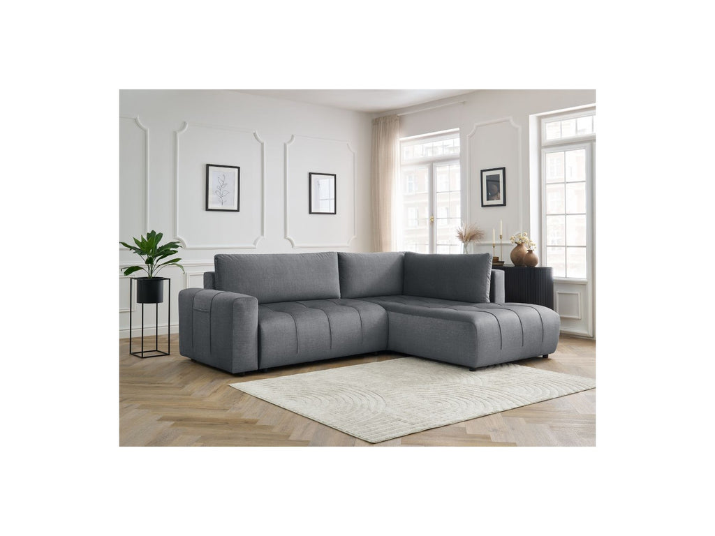 Arsene - Canapé D'Angle L Convertible Coffre - Velours - Angle Droit