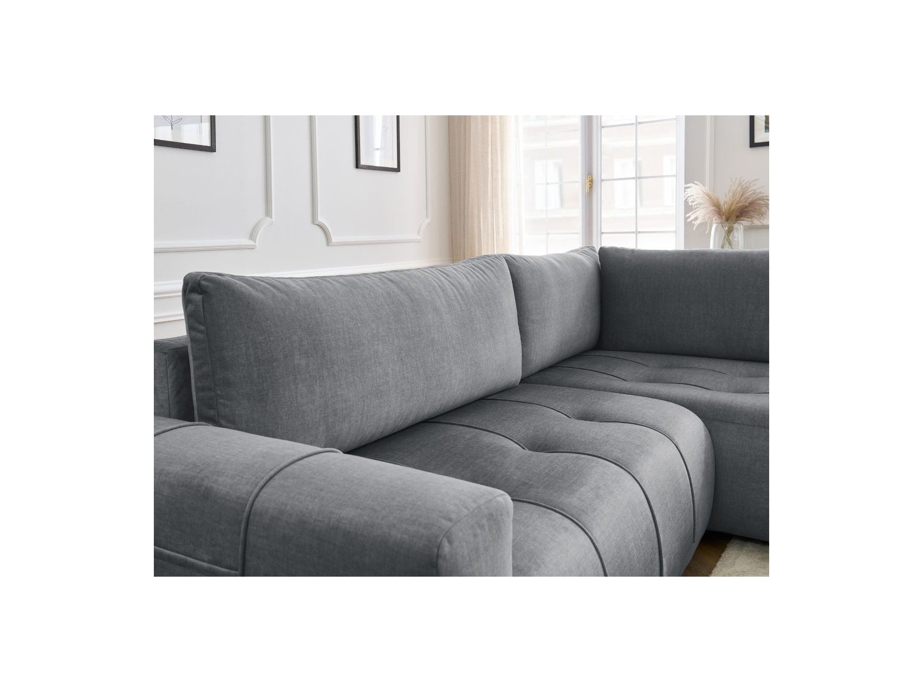 Arsene - Canapé D'Angle L Convertible Coffre - Velours - Angle Droit