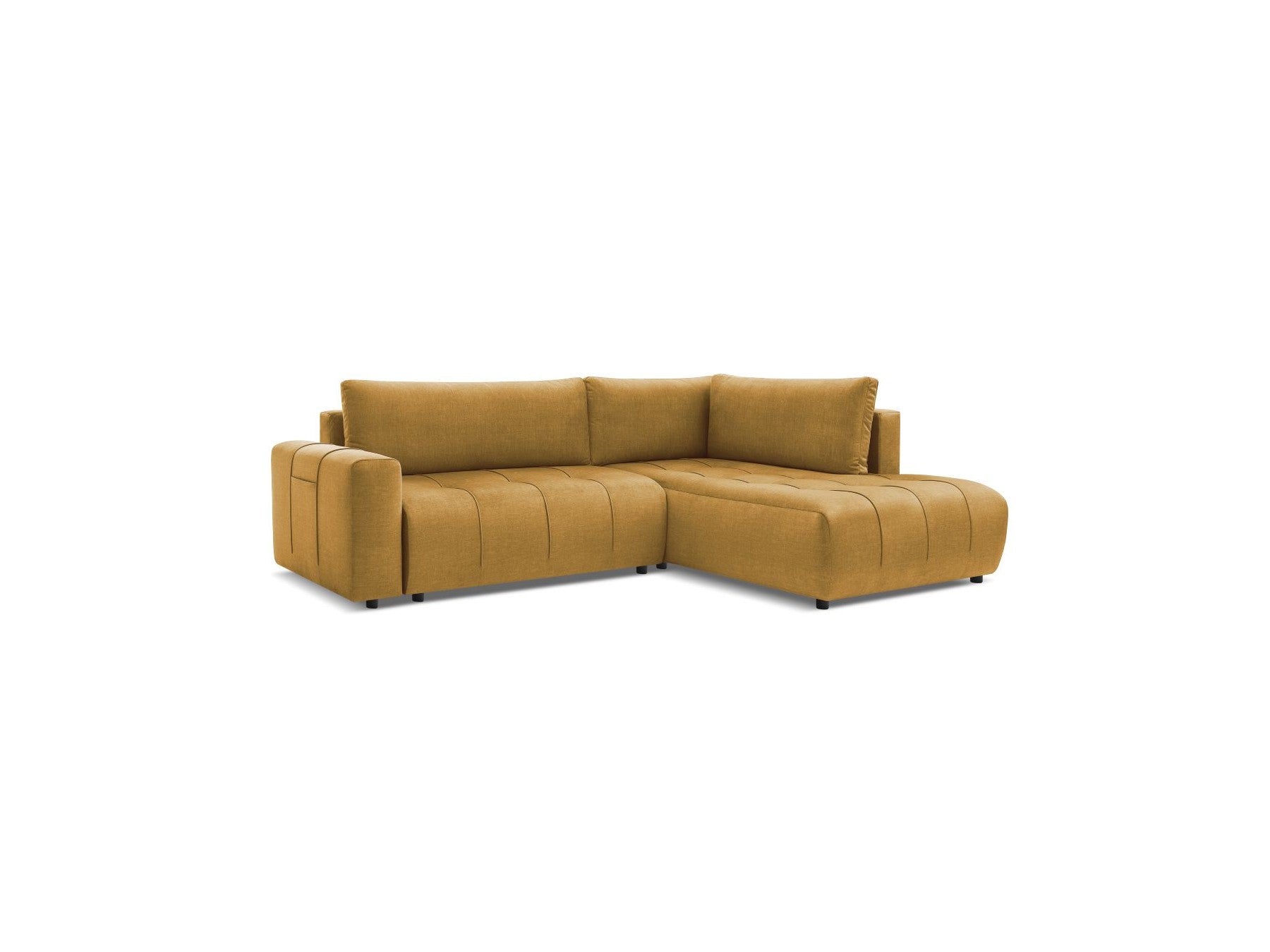 Arsene - Canapé D'Angle L Convertible Coffre - Velours - Angle Droit