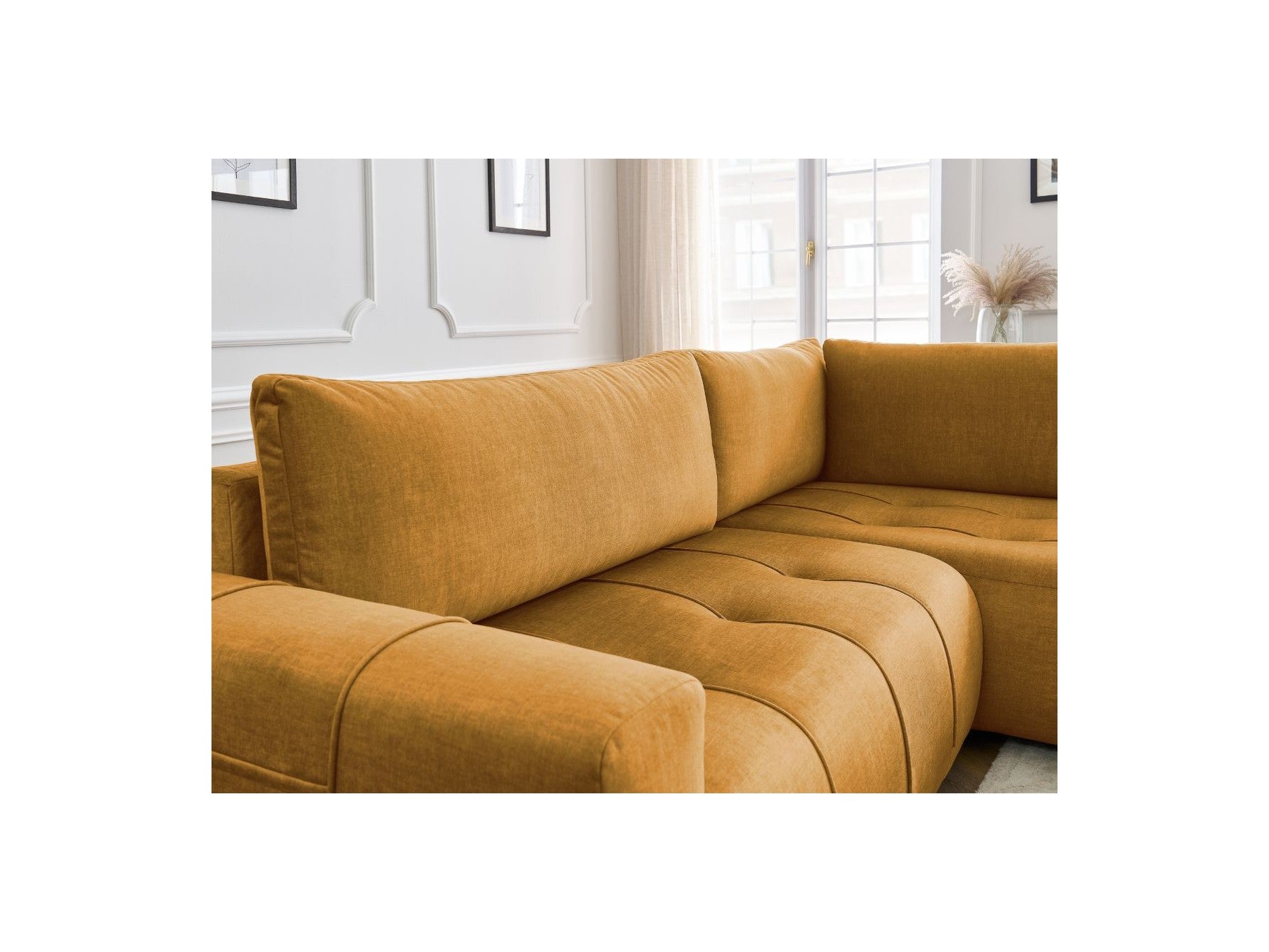 Arsene - Canapé D'Angle L Convertible Coffre - Velours - Angle Droit