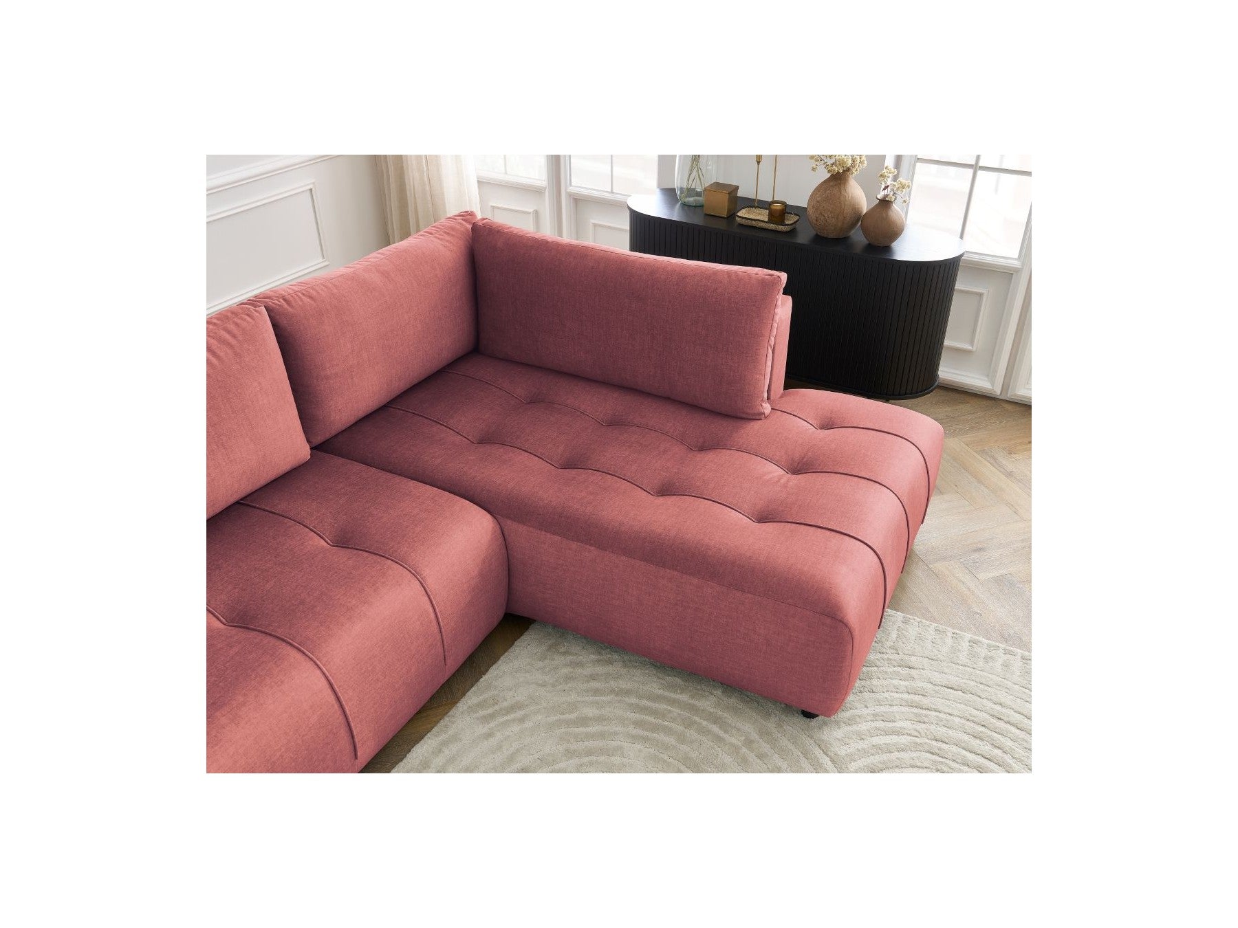 Arsene - Canapé D'Angle L Convertible Coffre - Velours - Angle Droit