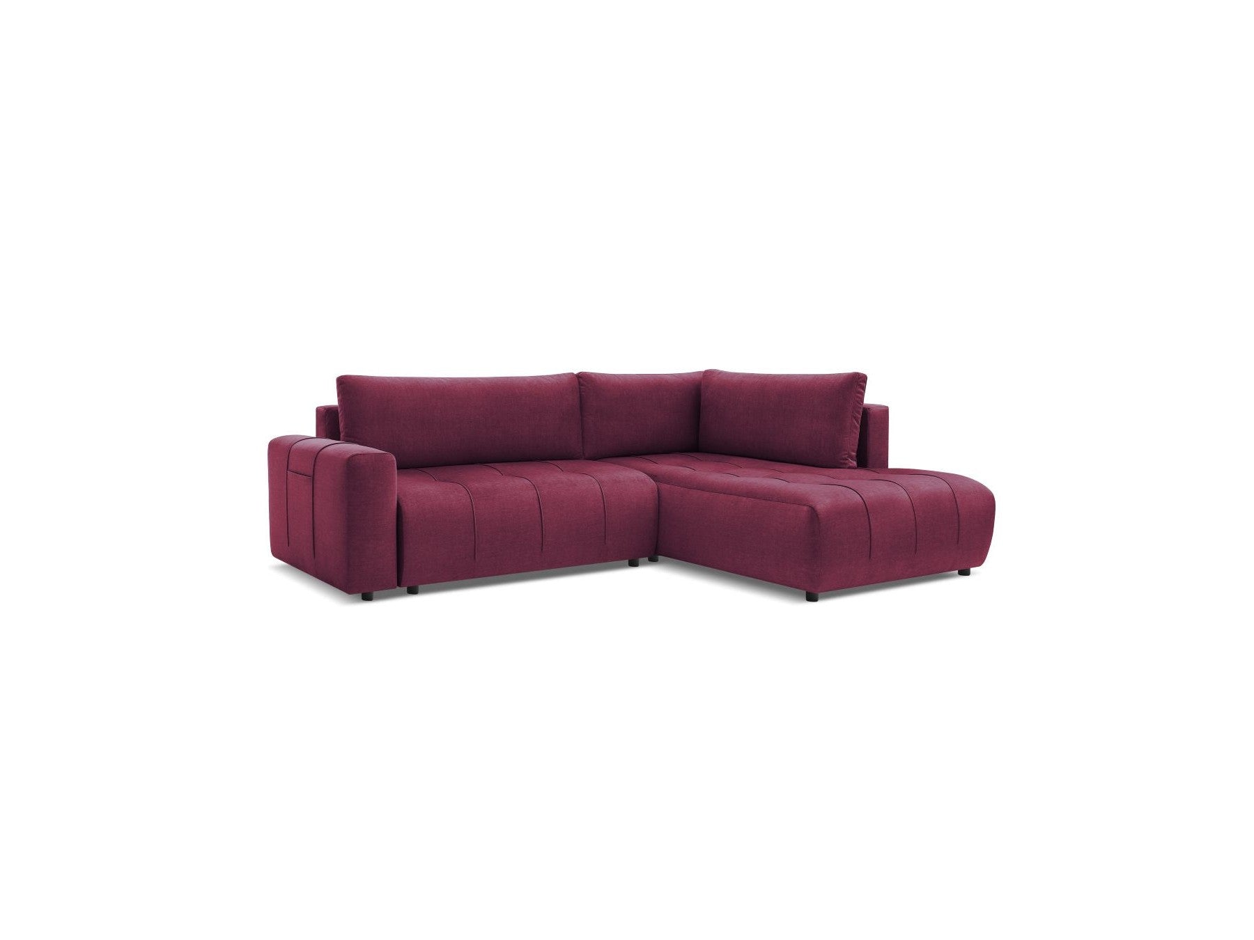 Arsene - Canapé D'Angle L Convertible Coffre - Velours - Angle Droit