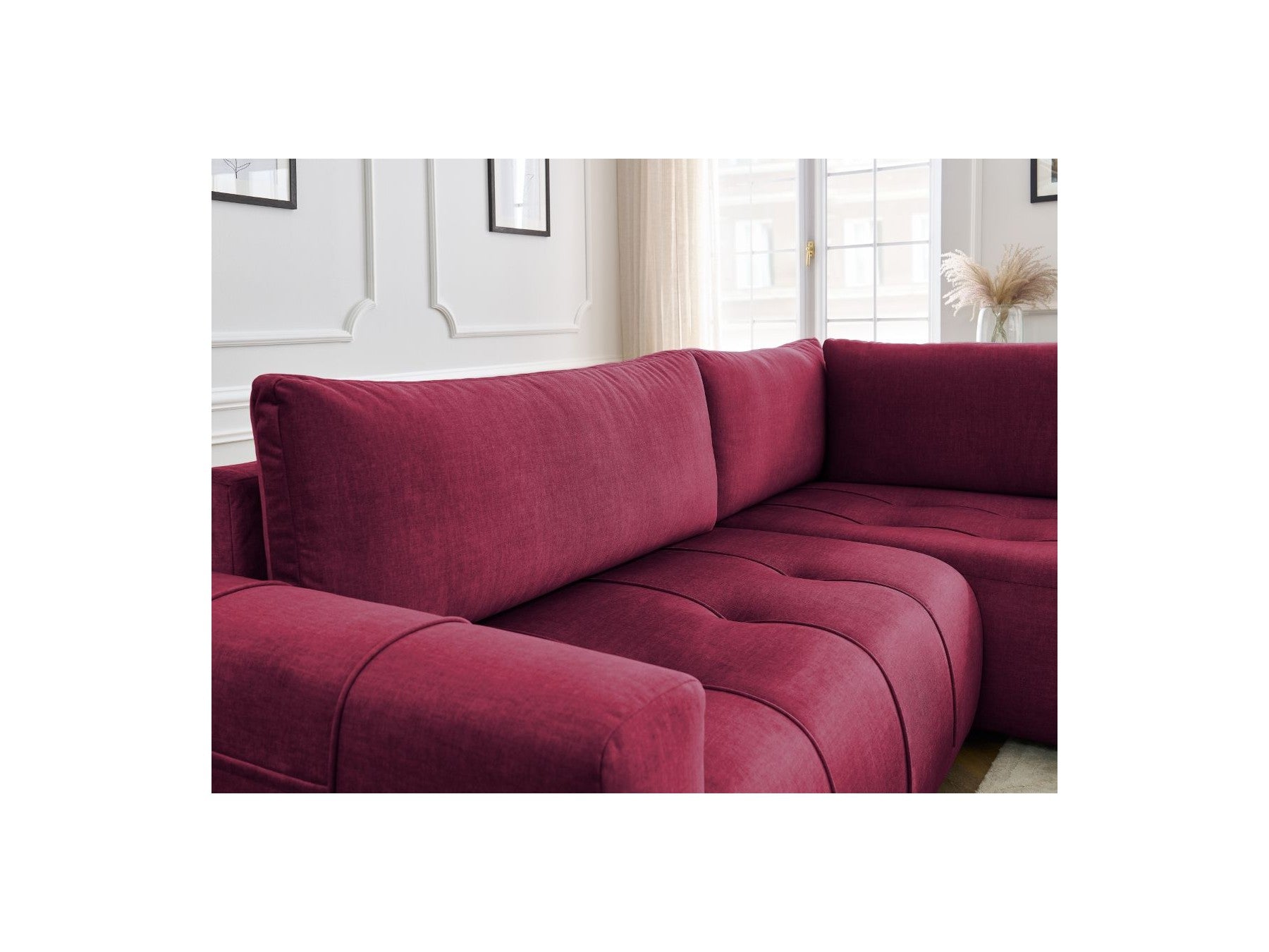 Arsene - Canapé D'Angle L Convertible Coffre - Velours - Angle Droit