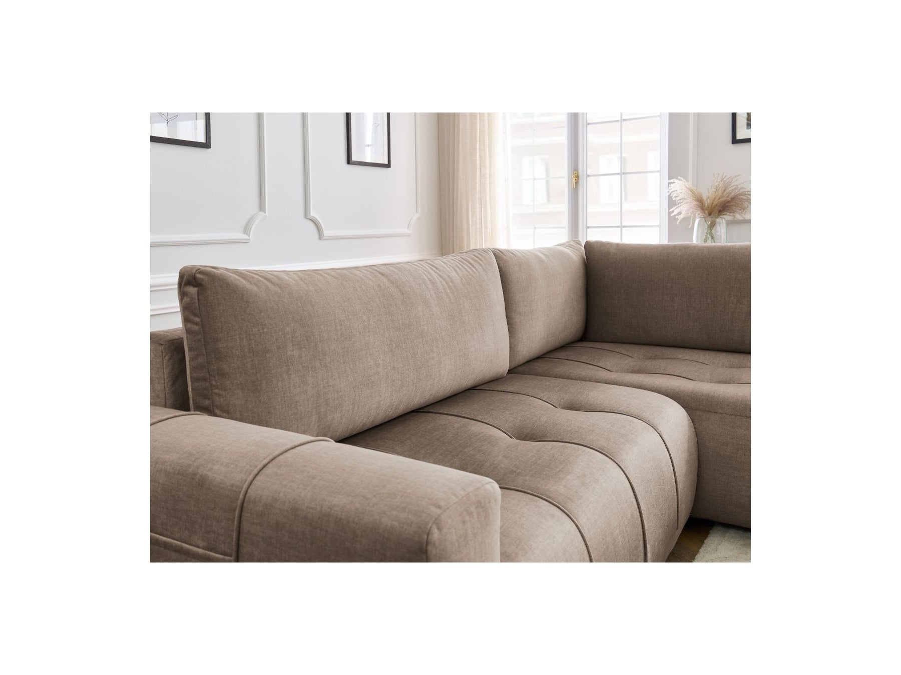 Arsene - Canapé D'Angle L Convertible Coffre - Velours - Angle Droit