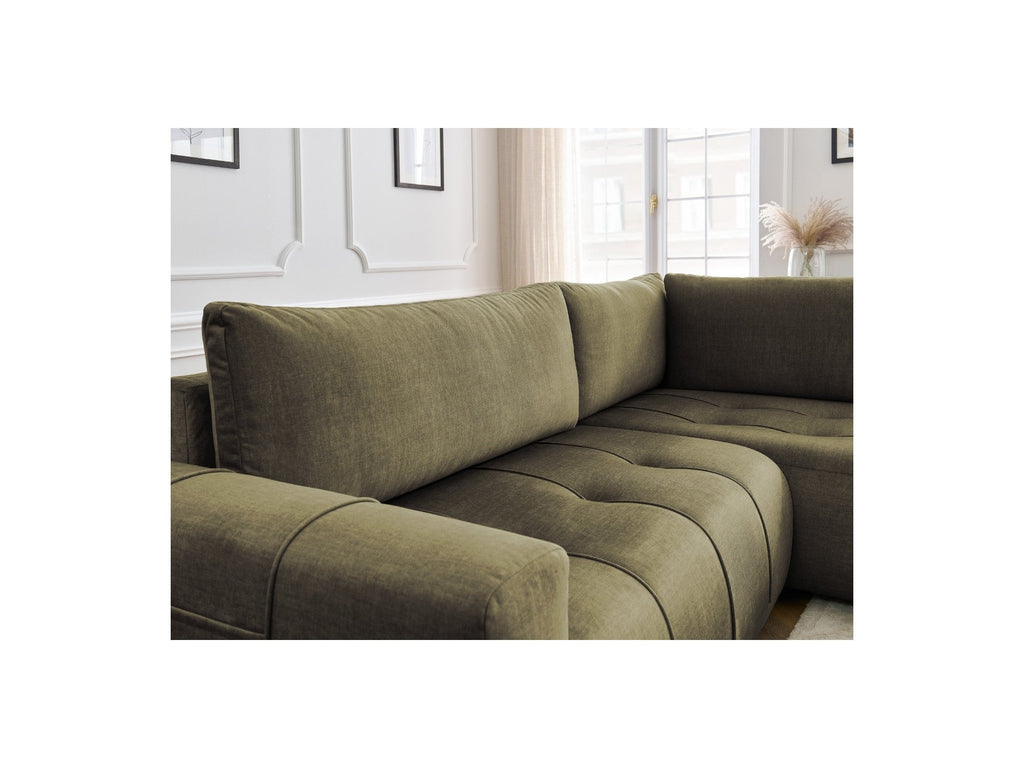 Arsene - Canapé D'Angle L Convertible Coffre - Velours - Angle Droit