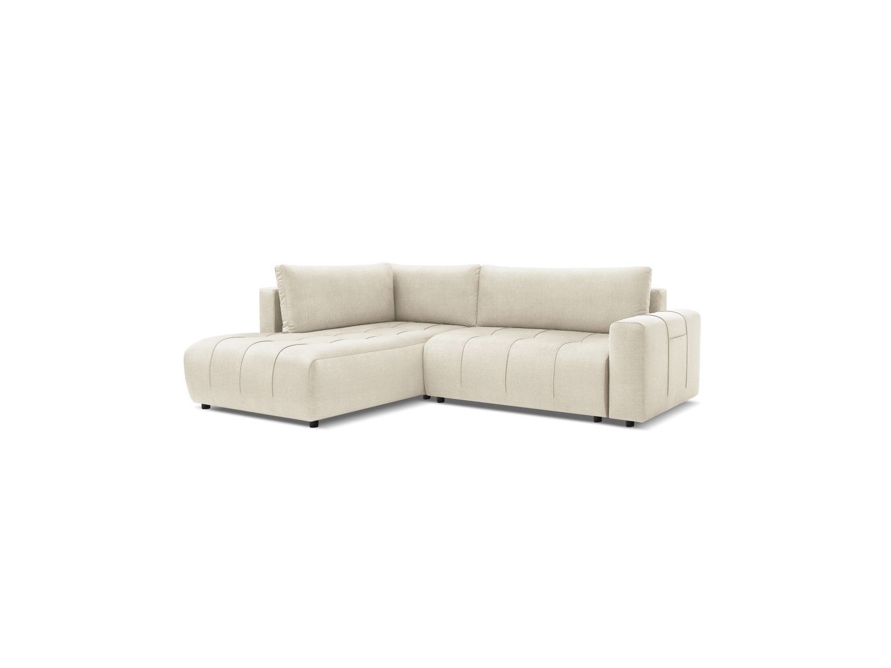 Arsene - Canapé D'Angle L Convertible Coffre - Velours - Angle Gauche