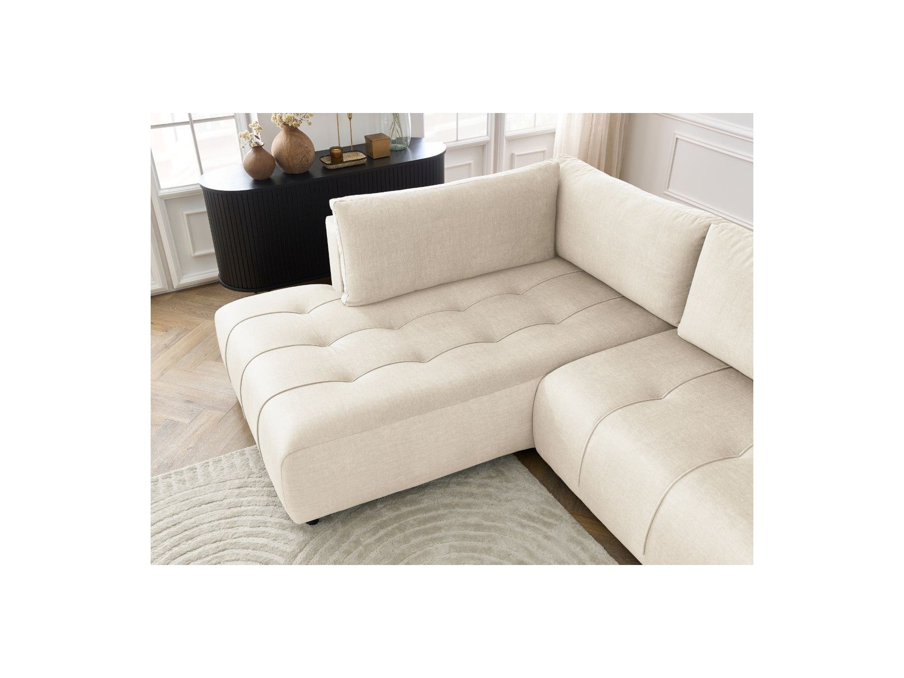Arsene - Canapé D'Angle L Convertible Coffre - Velours - Angle Gauche