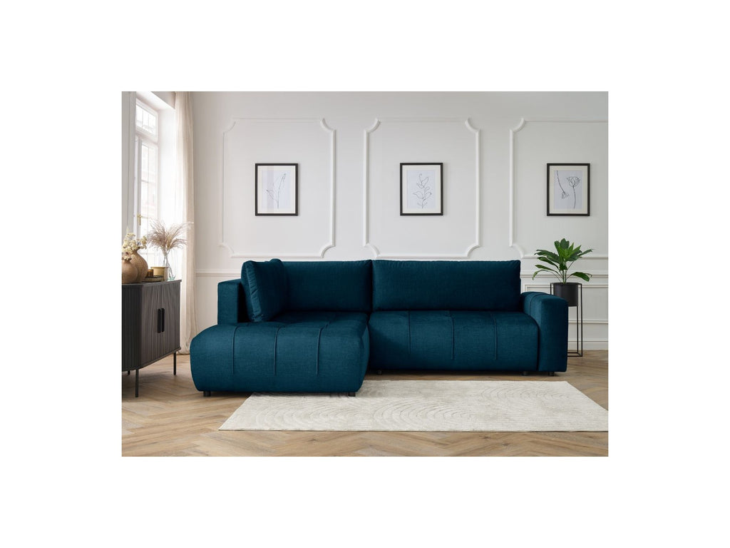 Arsene - Canapé D'Angle L Convertible Coffre - Velours - Angle Gauche