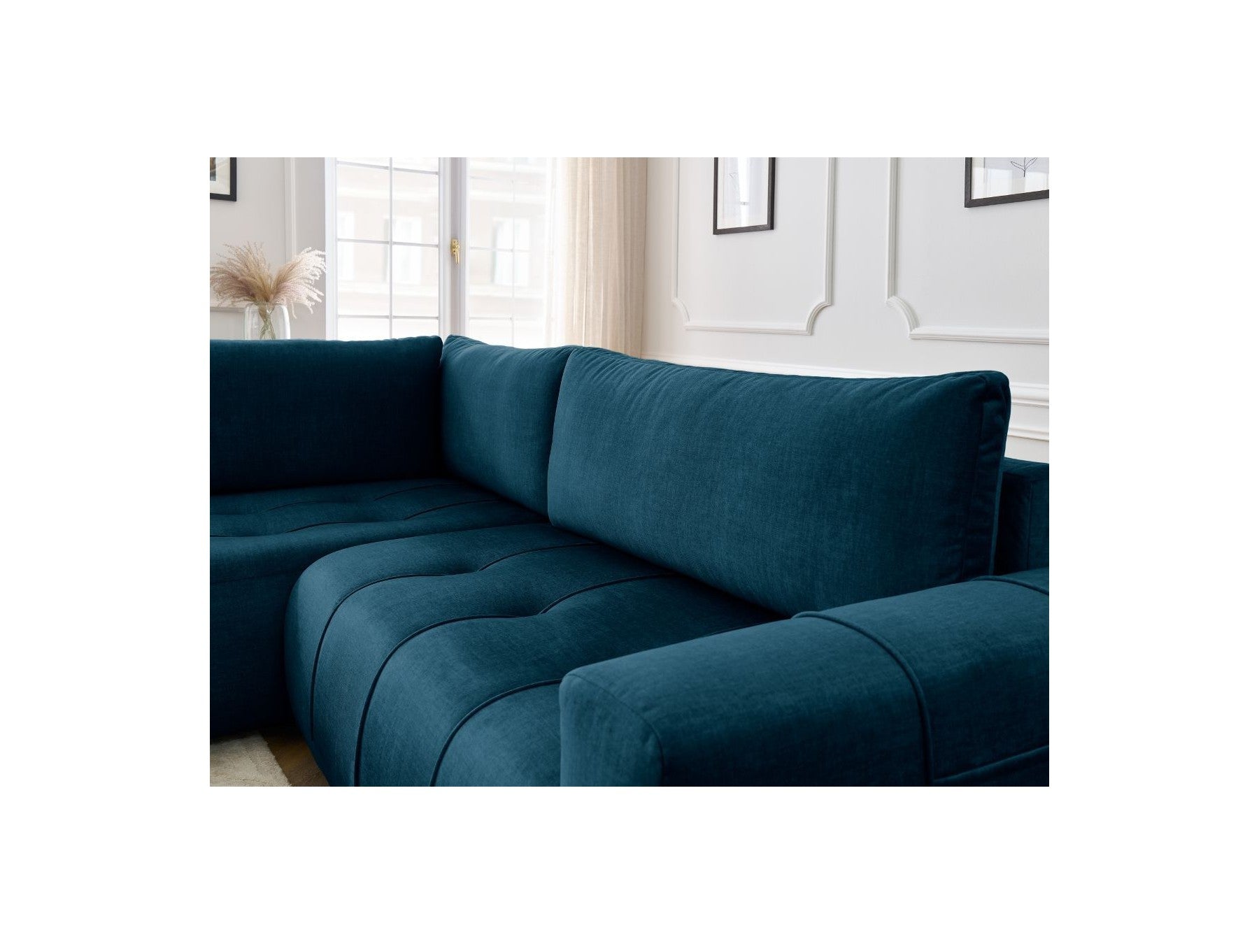 Arsene - Canapé D'Angle L Convertible Coffre - Velours - Angle Gauche