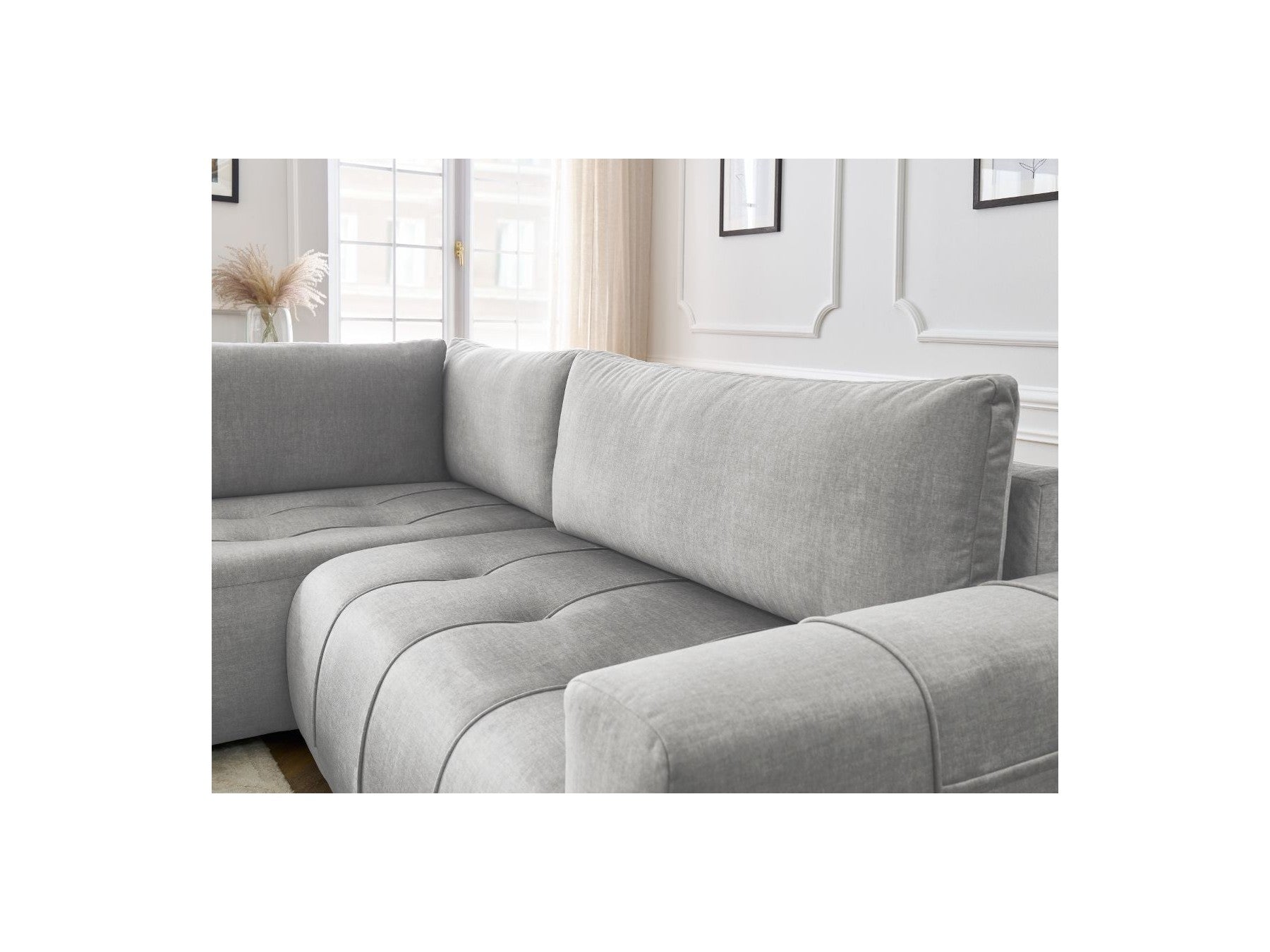 Arsene - Canapé D'Angle L Convertible Coffre - Velours - Angle Gauche