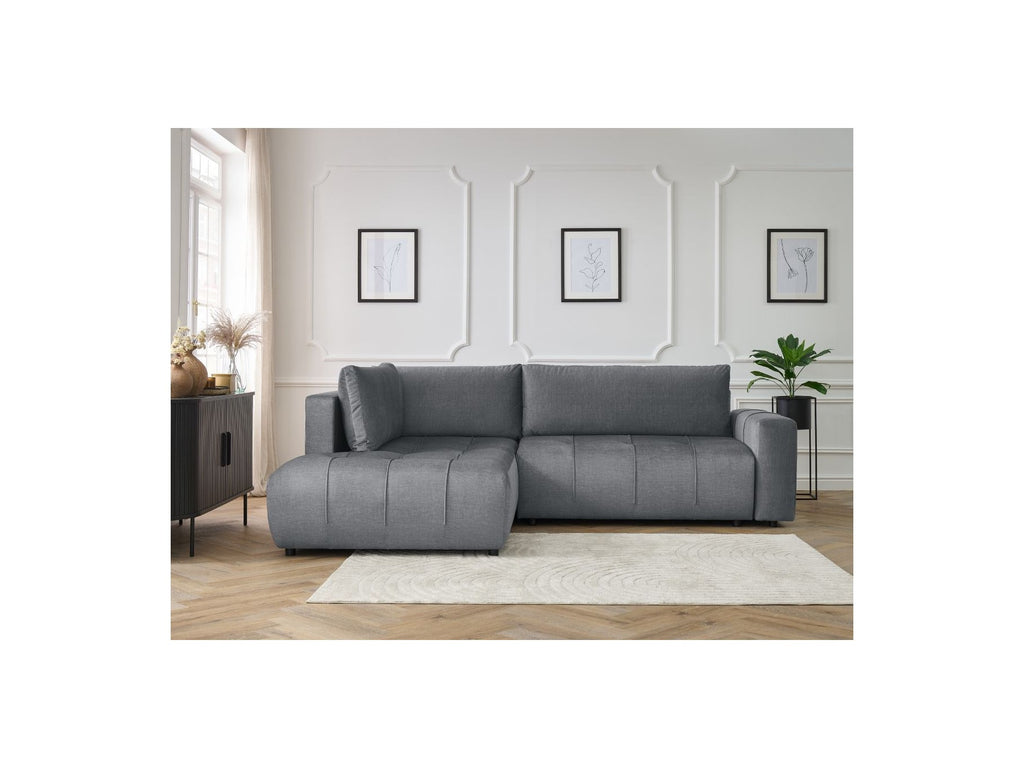 Arsene - Canapé D'Angle L Convertible Coffre - Velours - Angle Gauche