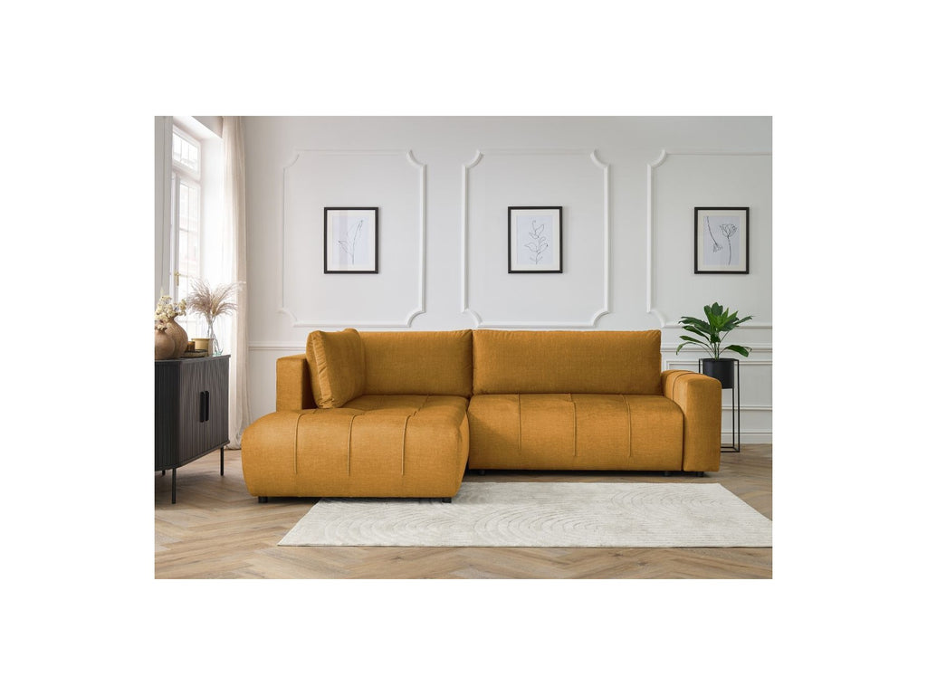 Arsene - Canapé D'Angle L Convertible Coffre - Velours - Angle Gauche