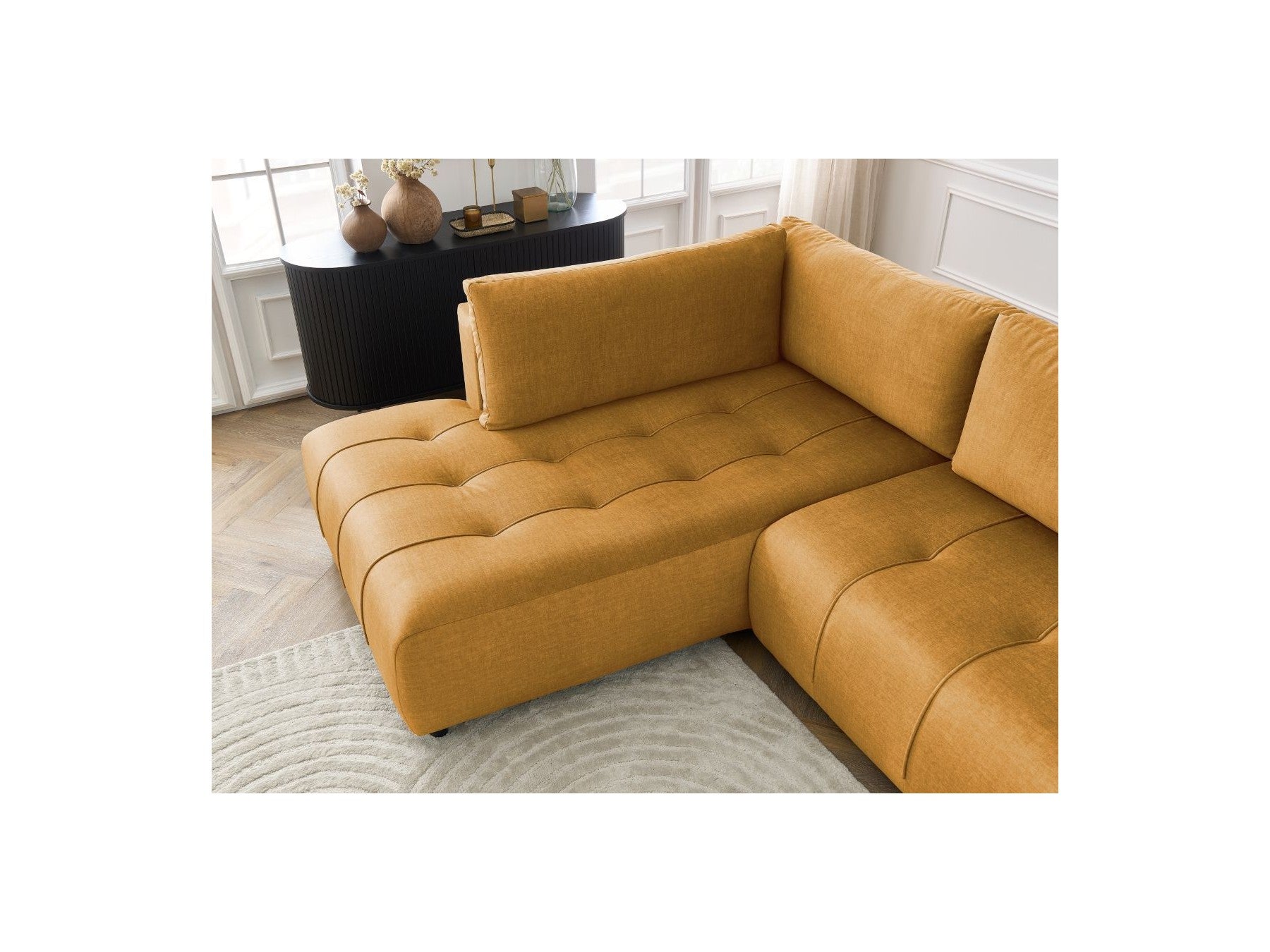 Arsene - Canapé D'Angle L Convertible Coffre - Velours - Angle Gauche