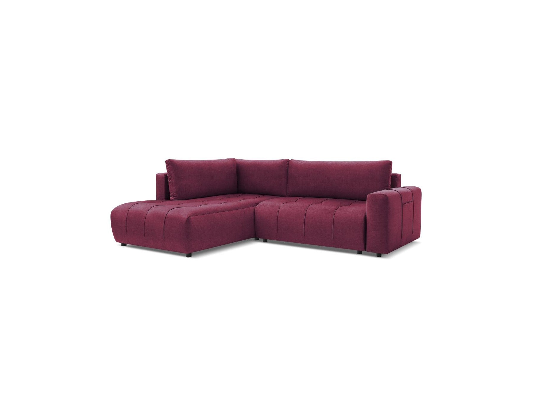 Arsene - Canapé D'Angle L Convertible Coffre - Velours - Angle Gauche