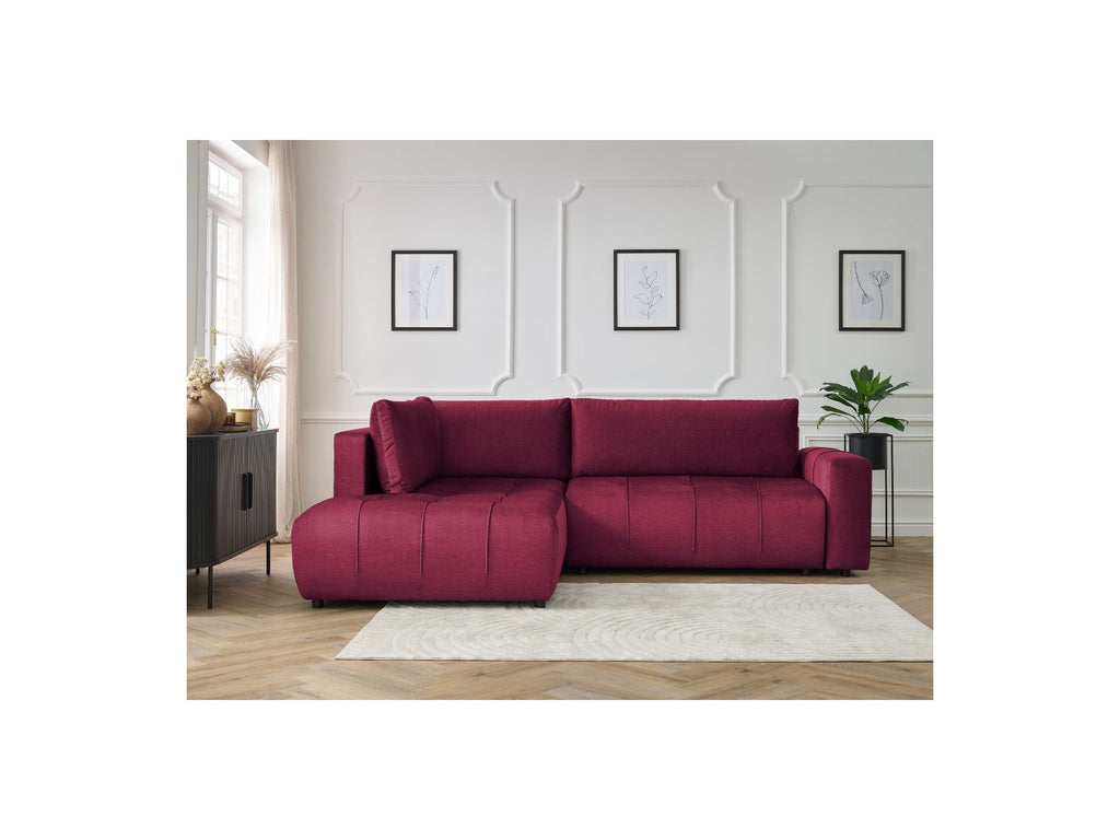 Arsene - Canapé D'Angle L Convertible Coffre - Velours - Angle Gauche