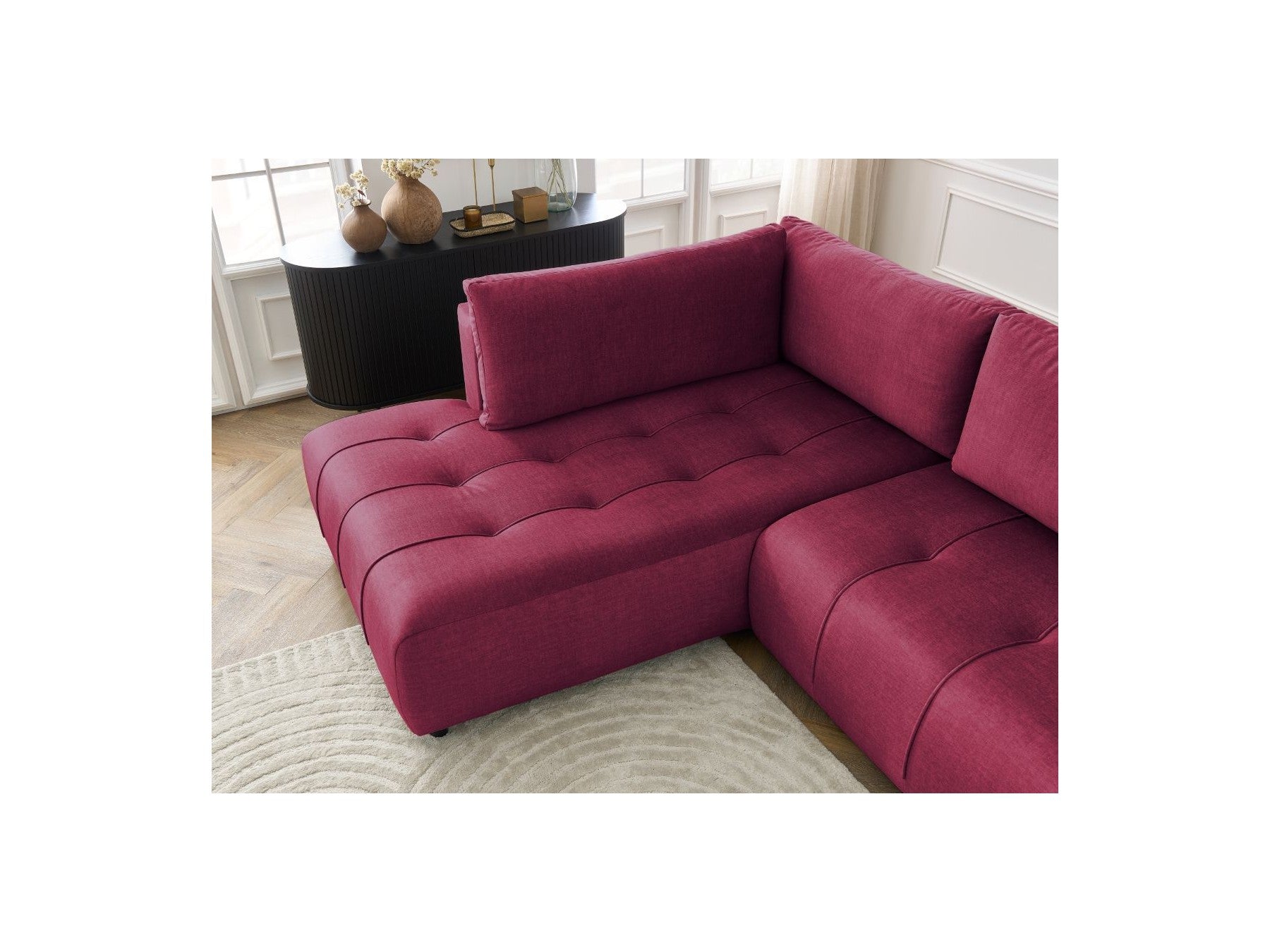 Arsene - Canapé D'Angle L Convertible Coffre - Velours - Angle Gauche