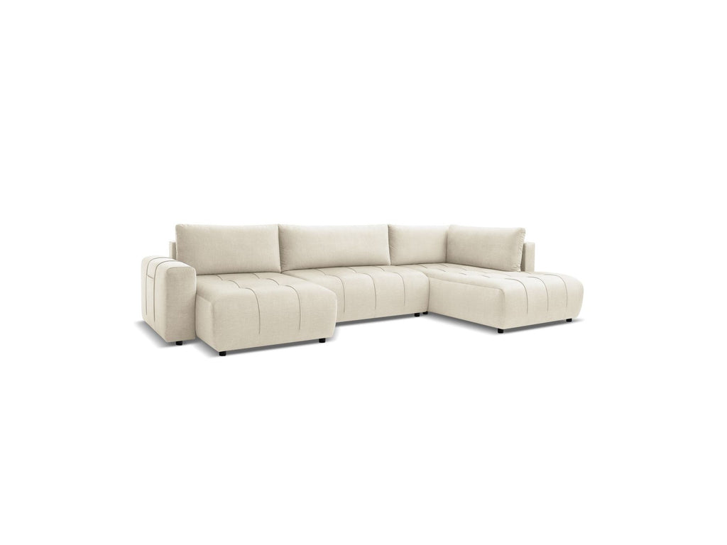 Arsene - Panoramic Sofa Bed with Storage - Velvet - Left-hand Corner