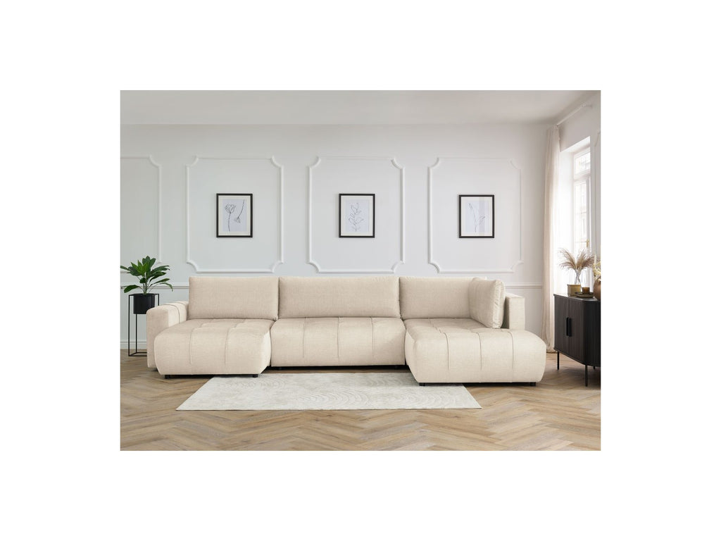 Arsene - Panoramic Sofa Bed with Storage - Velvet - Left-hand Corner