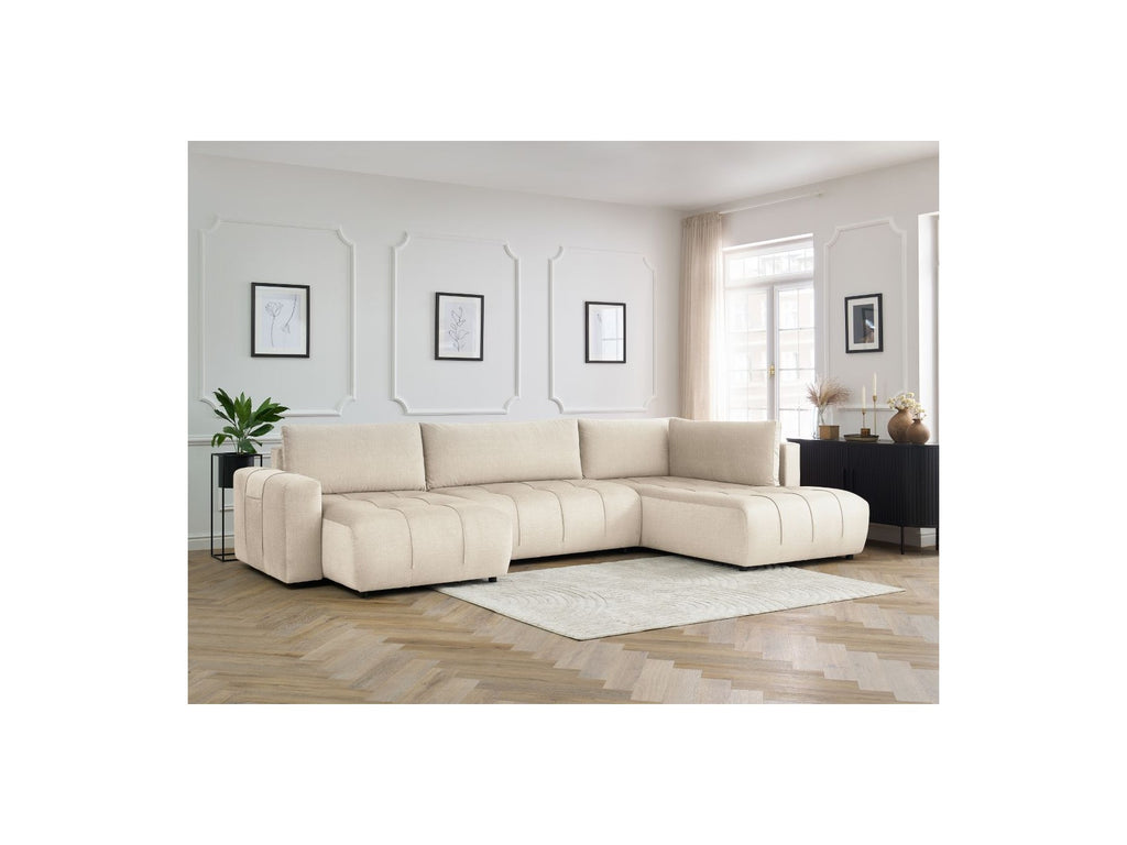 Arsene - Panoramic Sofa Bed with Storage - Velvet - Left-hand Corner