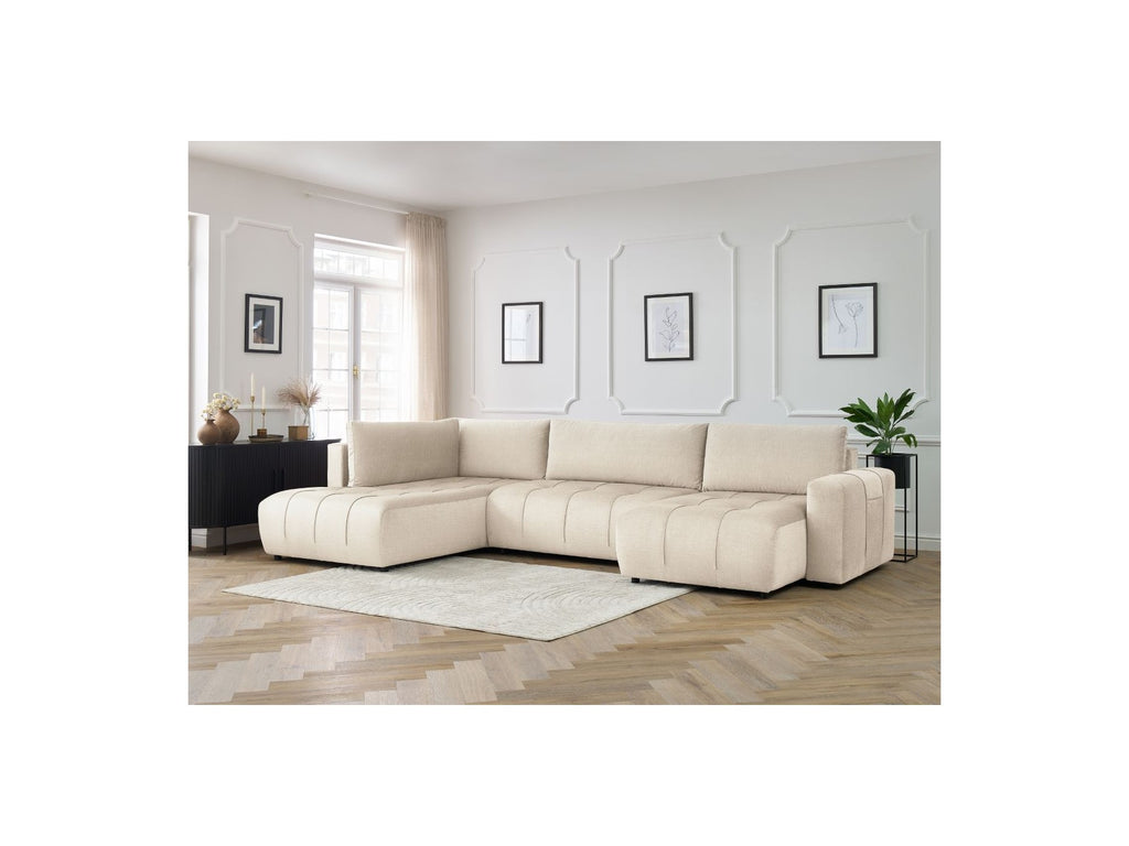 Arsene - Convertible Panoramic Sofa with Storage - Velvet - Right-hand Corner