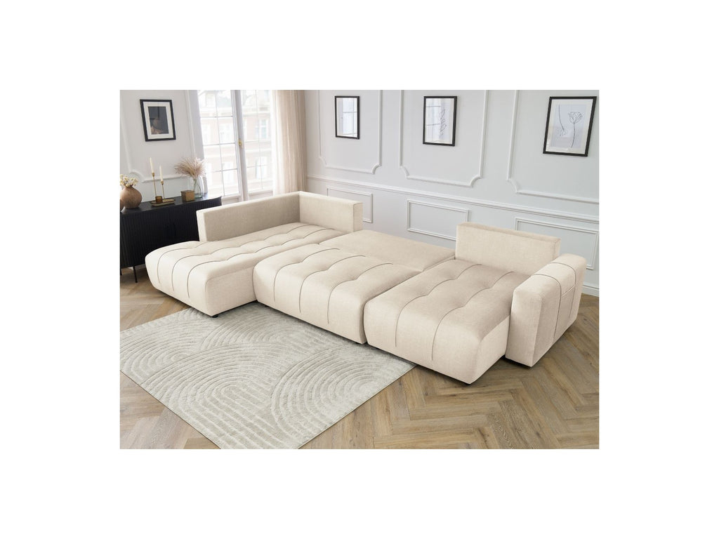 Arsene - Convertible Panoramic Sofa with Storage - Velvet - Right-hand Corner