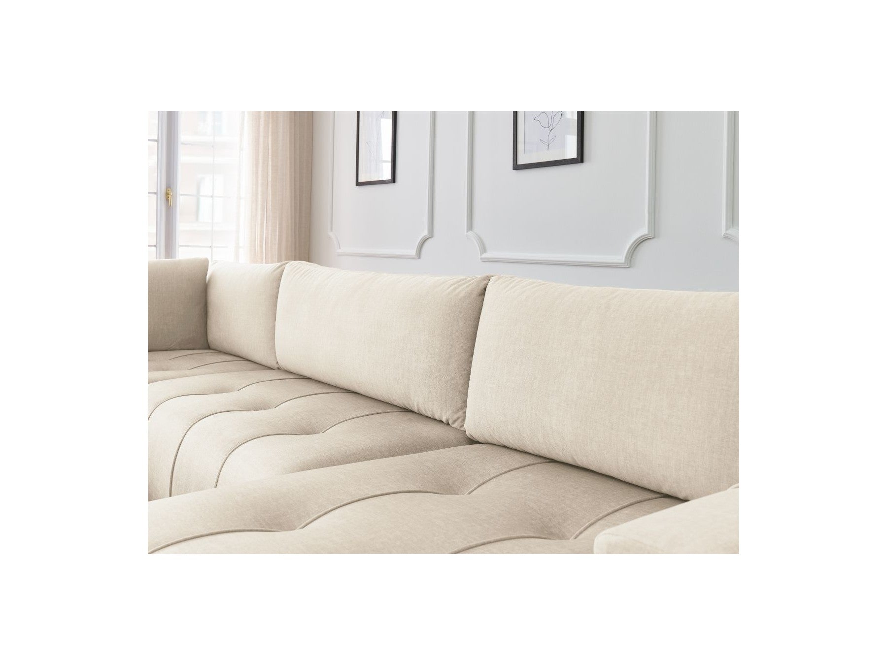 Arsene - Convertible Panoramic Sofa with Storage - Velvet - Right-hand Corner