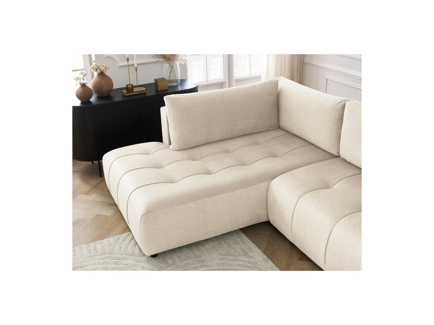 Arsene - Convertible Panoramic Sofa with Storage - Velvet - Right-hand Corner