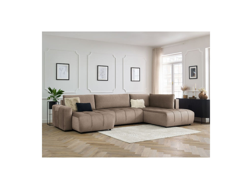 Arsene - Panoramic Sofa Bed with Storage - Velvet - Left-hand Corner